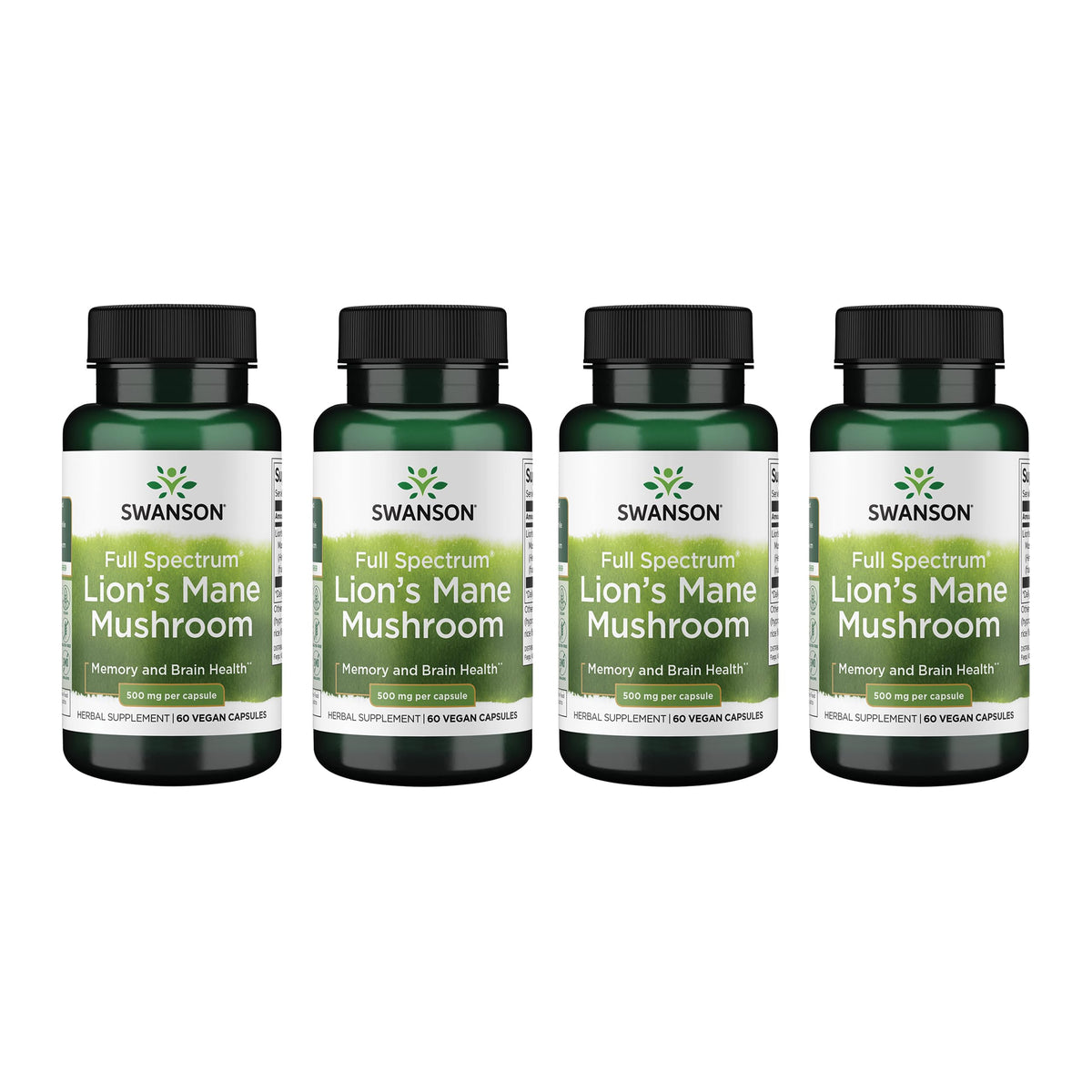 Flacon de 60 capsules végétaliennes de Champignon Lion's Mane de Swanson