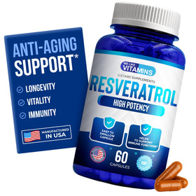 Flacon de 60 capsules végétariennes de We Like Vitamins Resvératrol