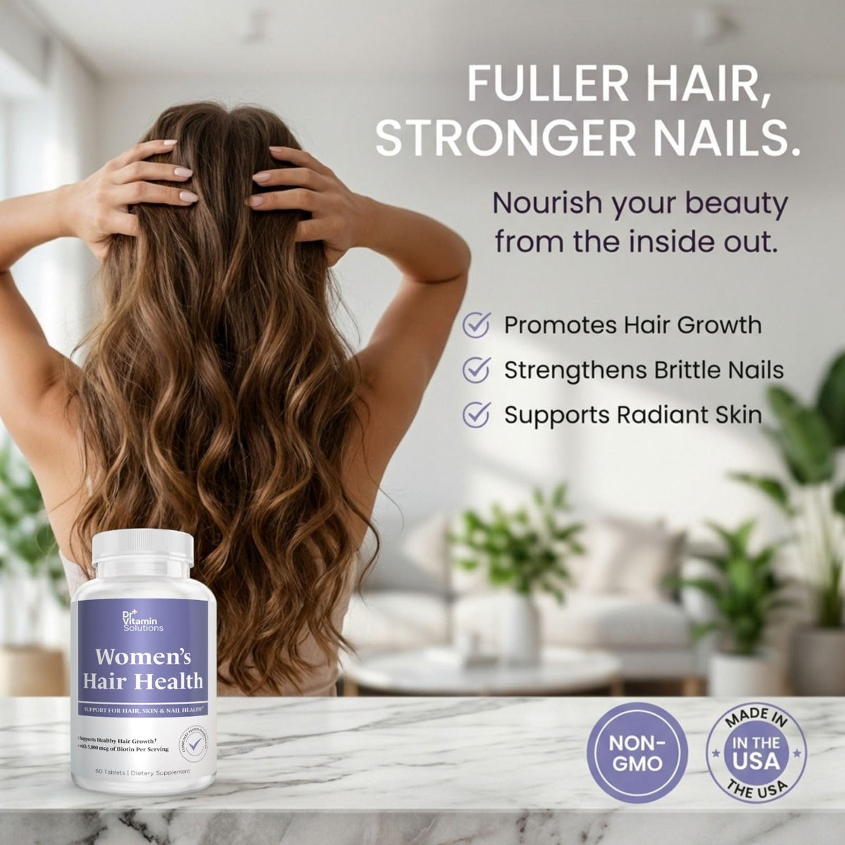 Flacon de 60 comprimés DR VITAMIN SOLUTIONS pour cheveux, peau et ongles