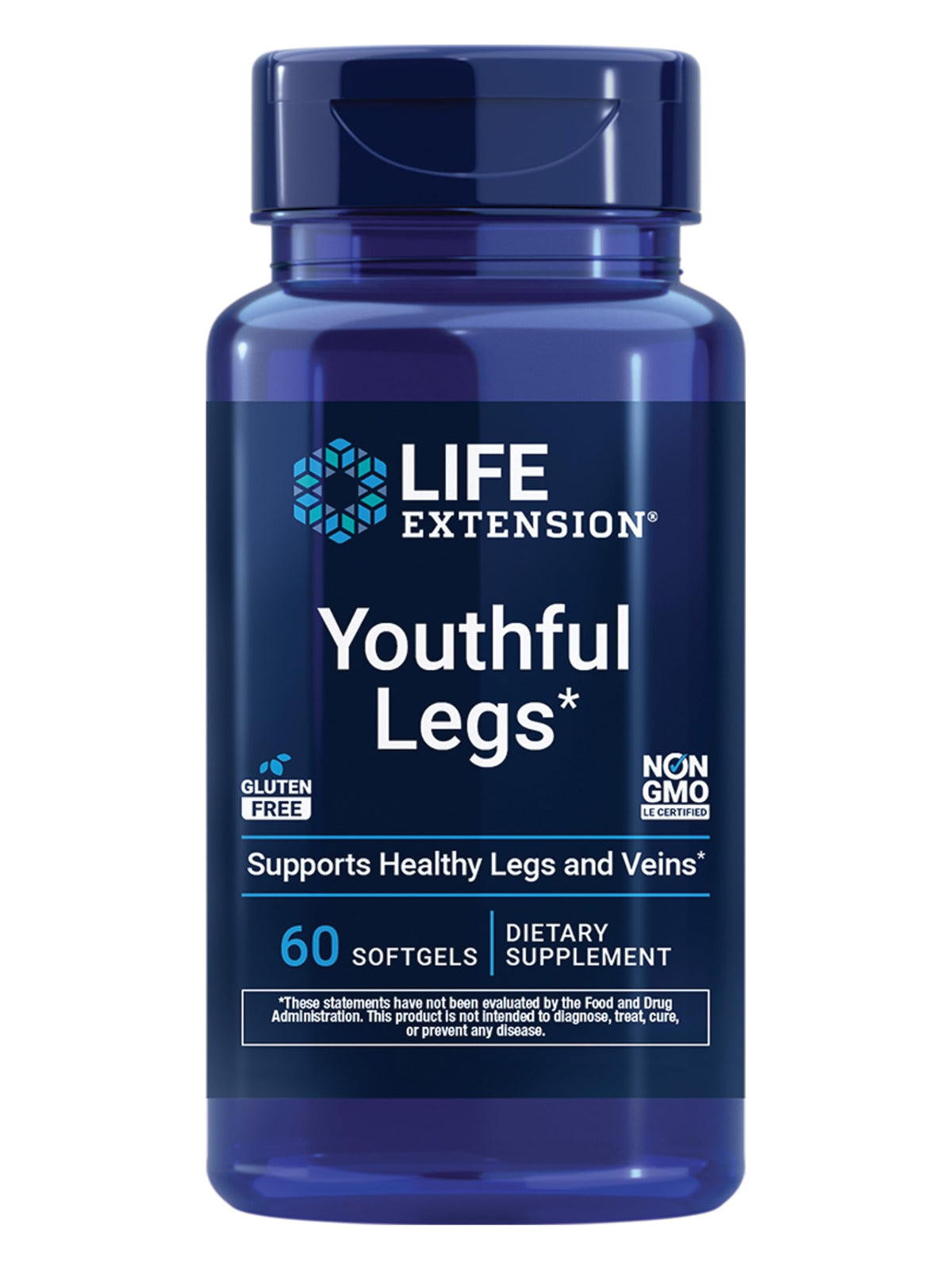 Flacon de 60 gélules de Life Extension Youthful Legs