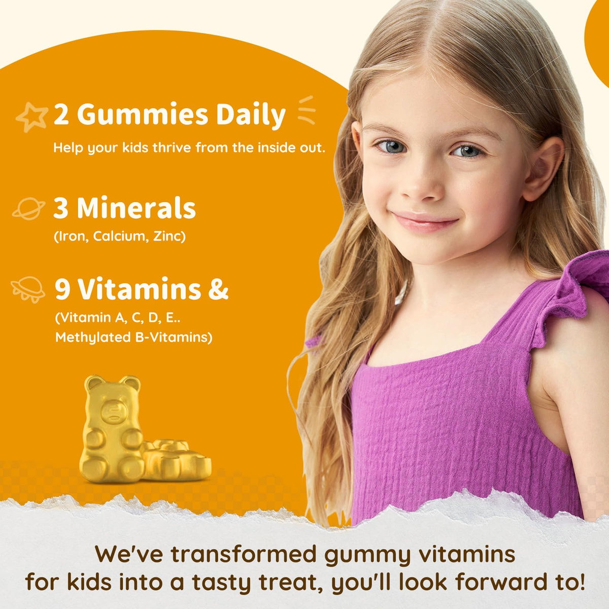 Flacon de 60 gummies de fer ReviNutra au goût ananas