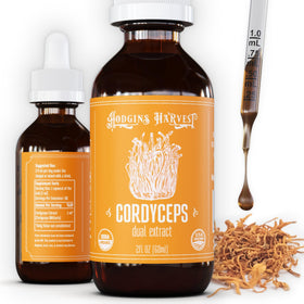 Flacon de 60 ml d'extrait de champignon cordyceps bio Hodgins Harvest