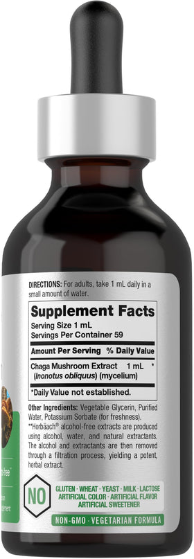 Flacon de 60 ml d'extrait liquide de champignon Chaga Horbäach