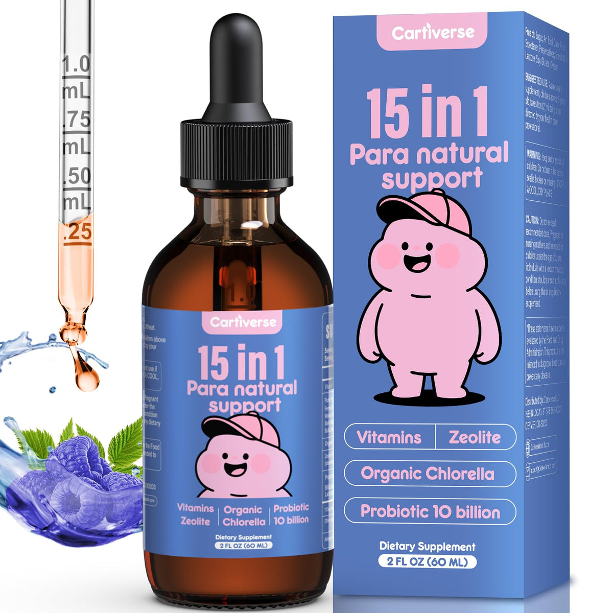 Flacon de 60 mL de Cartiverse avec compte-gouttes