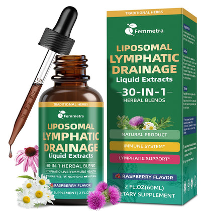 Flacon de 60 mL de Femmetra Compléments Alimentaires Liposomaux Drainage Lymphatique