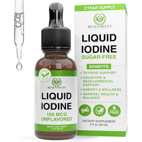 Flacon de 60 ml de gouttes d'iode liquide Benevolent Nourishment