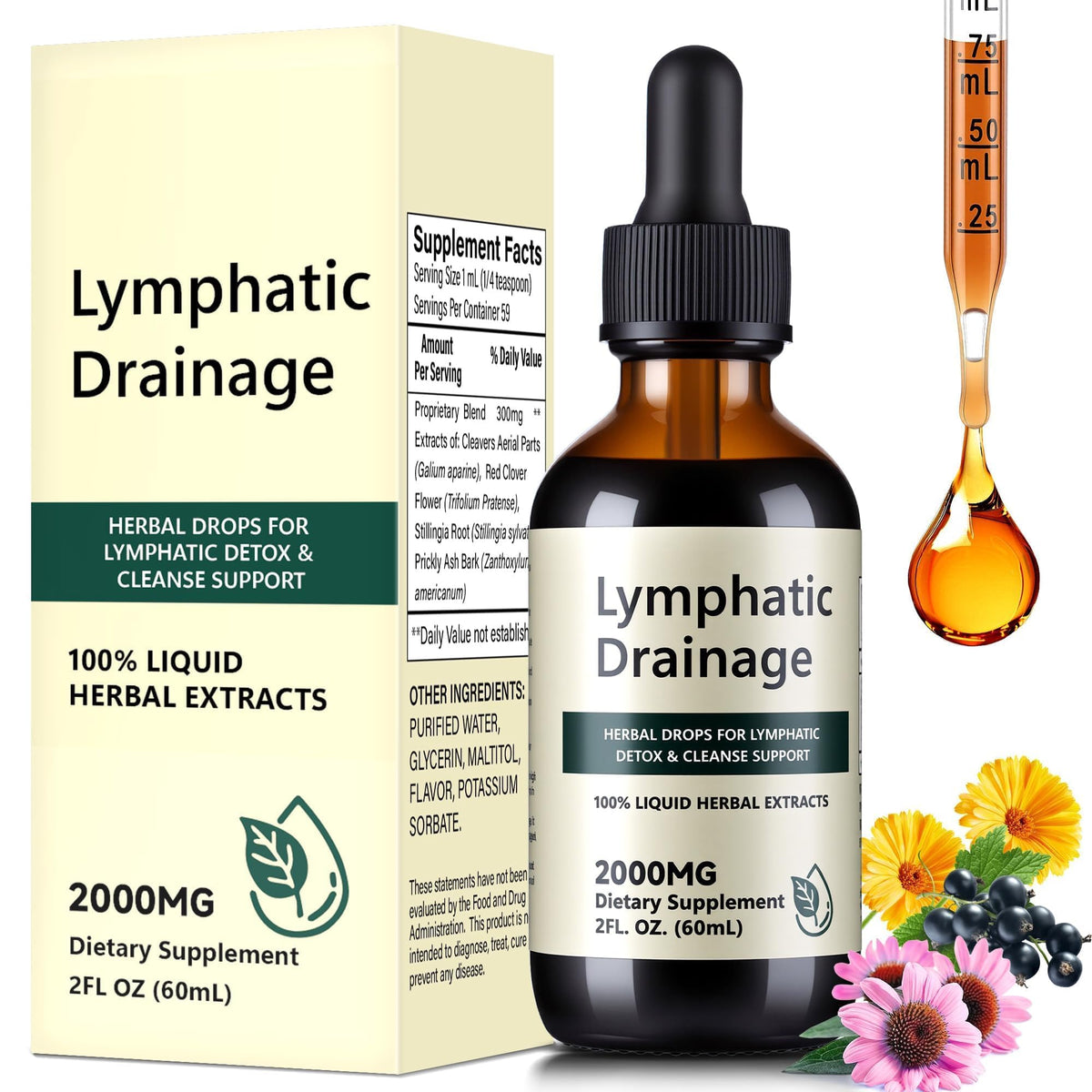 Flacon de 60 ml de Gouttes de Drainage Lymphatique Bio Wacipek