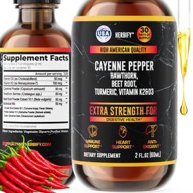 Flacon de 60 ml de gouttes de poivre de cayenne HERBIFY