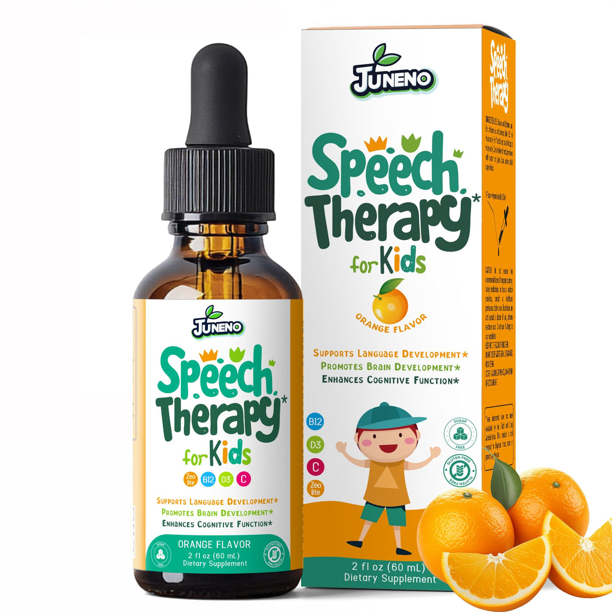 Flacon de 60 ml de Juneno Complément Alimentaire pour Enfants avec pompe