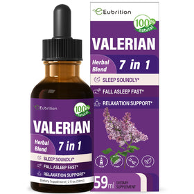 Flacon de 60 ml de tisane de racine de valériane Eubrition, vue de face