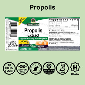 Flacon de 60ml d'extrait de résine de propolis Nature's Answer avec compte-gouttes