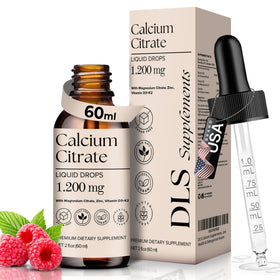 Flacon de 60ml de calcium liquide D L S avec étiquette visible