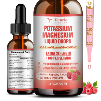 Flacon de 60ml de complément alimentaire Potassium Magnésium Totaria