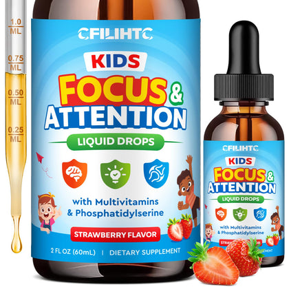 Flacon de 60ml de complément alimentaire pour enfants CFILIHTC saveur fraise