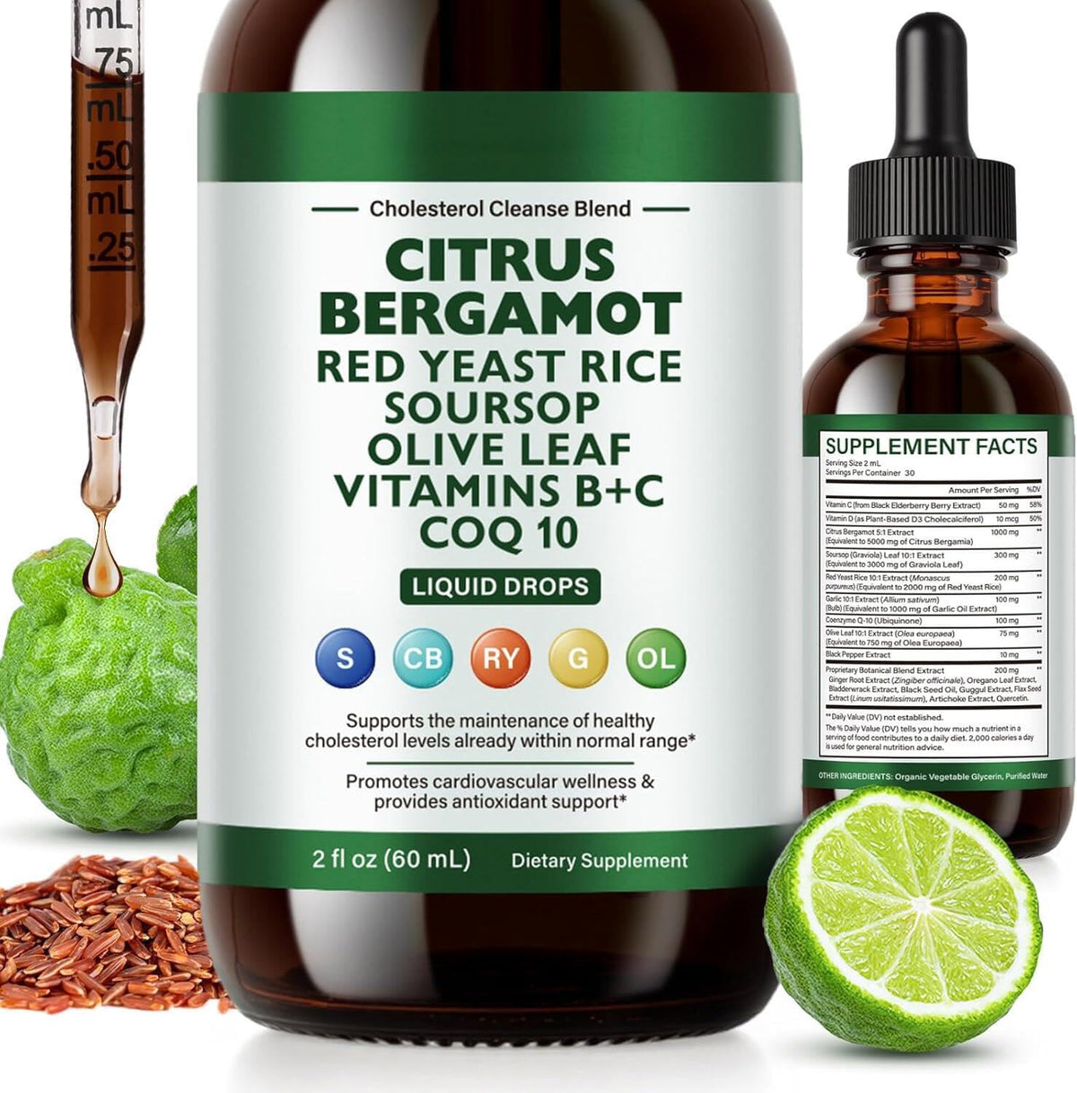 Flacon de 60ML de complément OMZOK à base de riz rouge