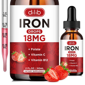 Flacon de 60ml de fer liquide dilib saveur fraise