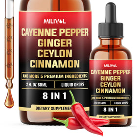 Flacon de 60ml de gouttes liquides de piment de cayenne MILIVOL