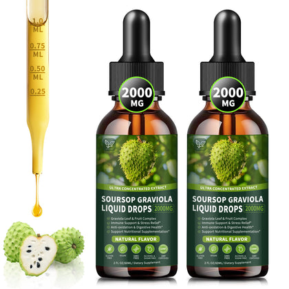 Flacon de 60ml de gouttes liquides Graviola Hudetex