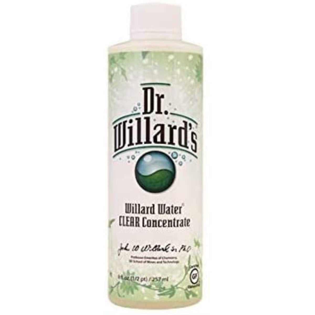 Flacon de 8 oz du Concentré Clair Willard Water vue de face