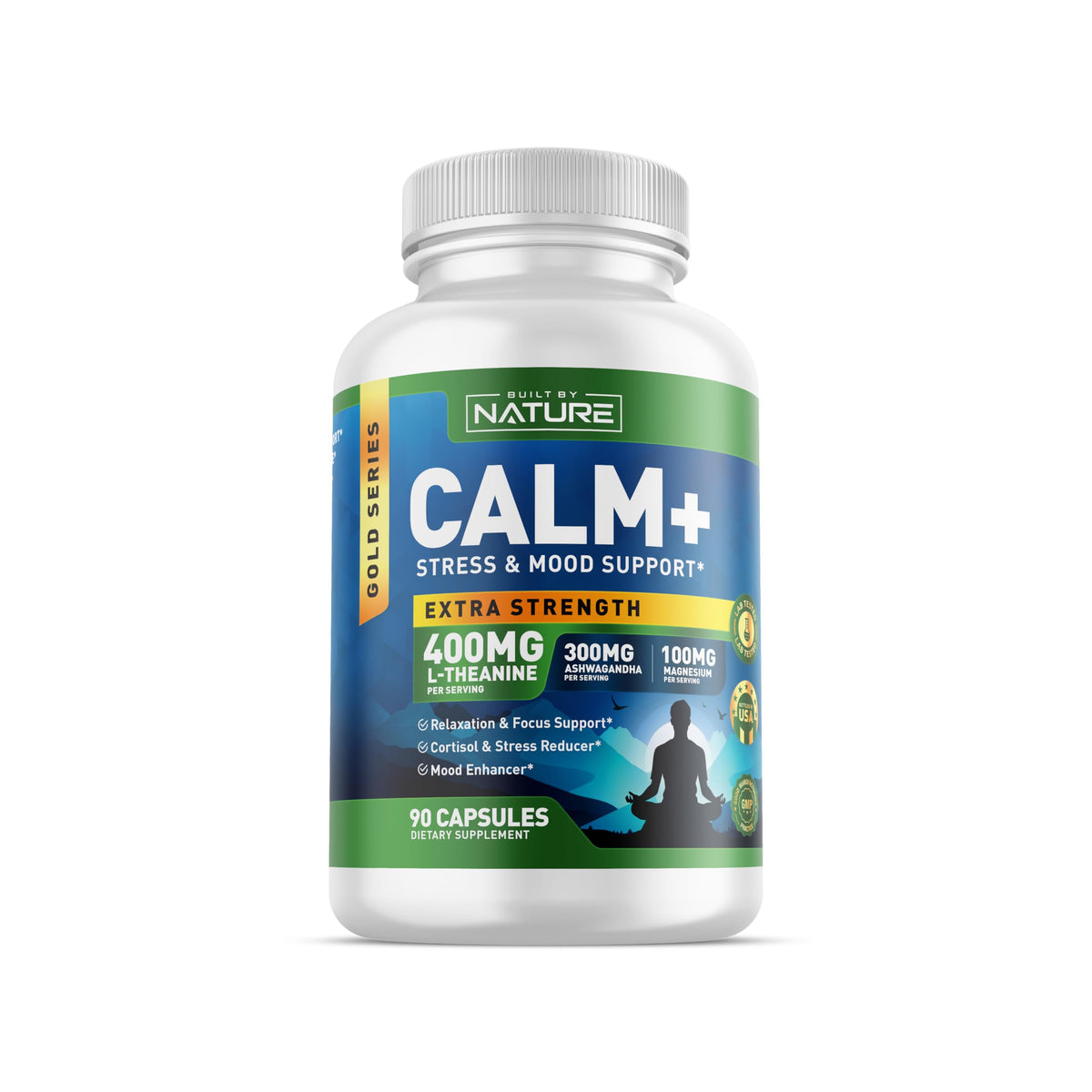 Flacon de 90 capsules Calm+ de Built by Nature