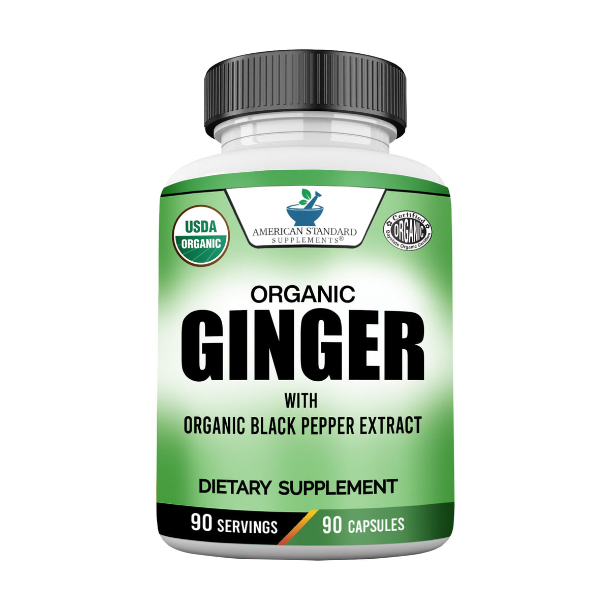 Flacon de 90 capsules d'extrait de gingembre bio American Standard