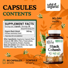 Flacon de 90 capsules de Cimicifuga Wild & Organic