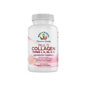 Flacon de 90 capsules de collagène Well and Blessed
