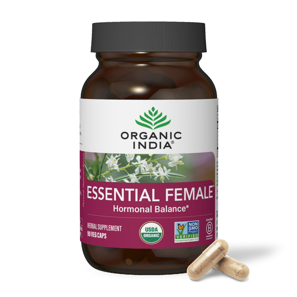 Flacon de 90 capsules de complément alimentaire essentiel pour femmes ORGANIC INDIA