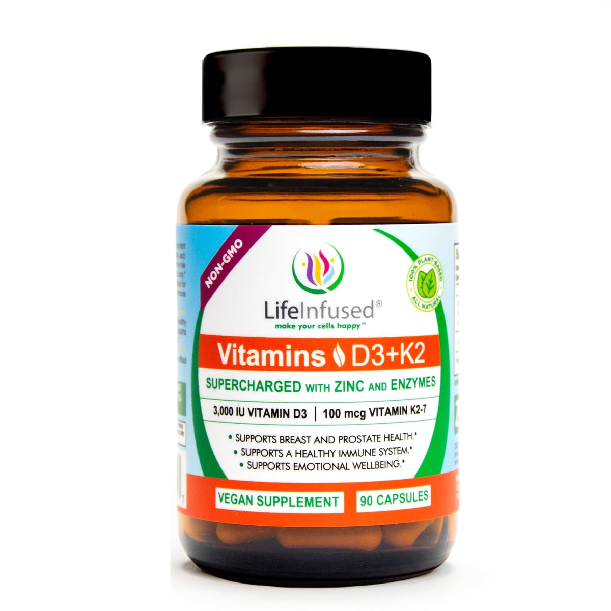 Flacon de 90 capsules de complément D3 + K2 Life Infused