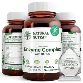 Flacon de 90 capsules de complexe d'enzymes végétales Natural Nutra