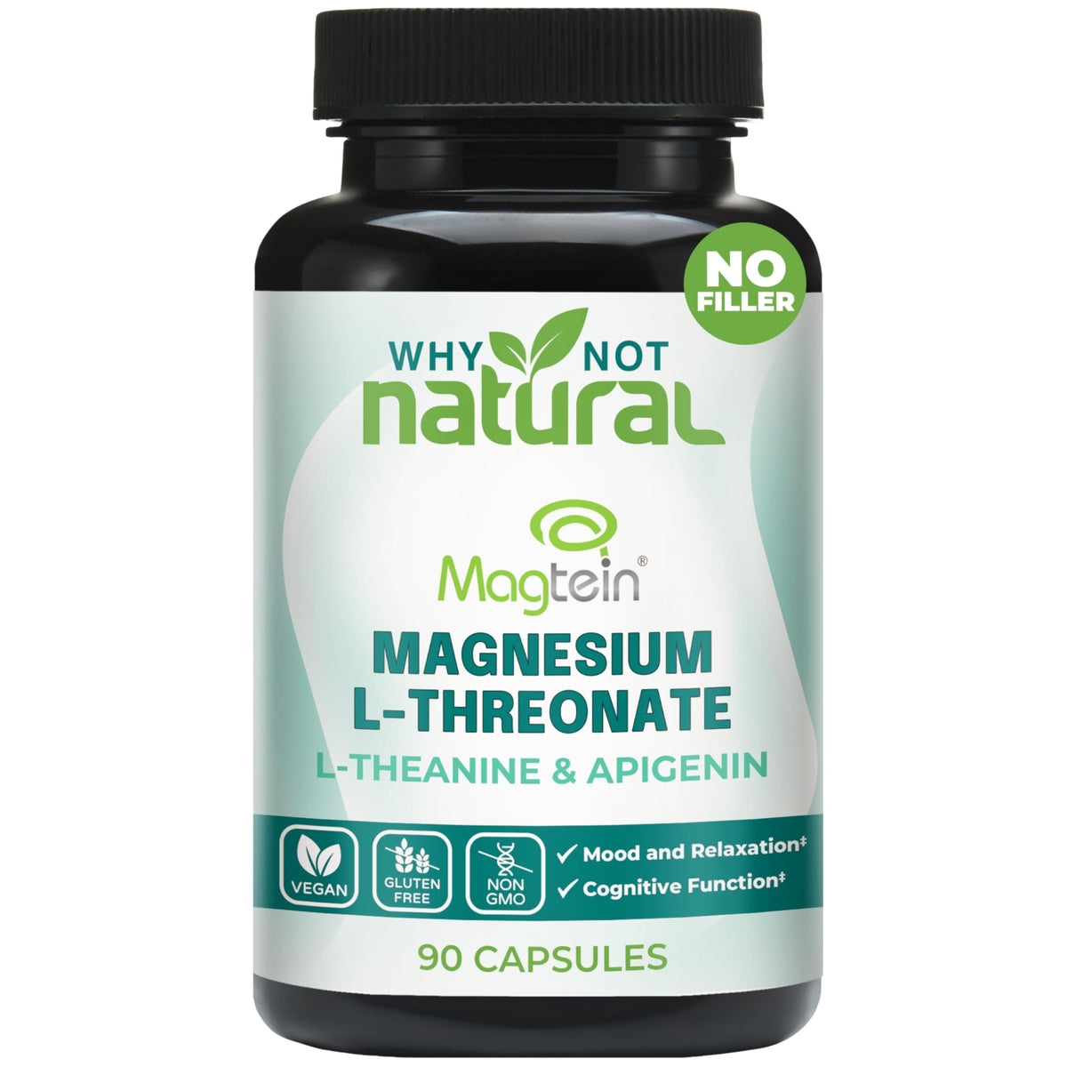 Flacon de 90 capsules de complexe de magnésium L-thréonate Why Not Natural