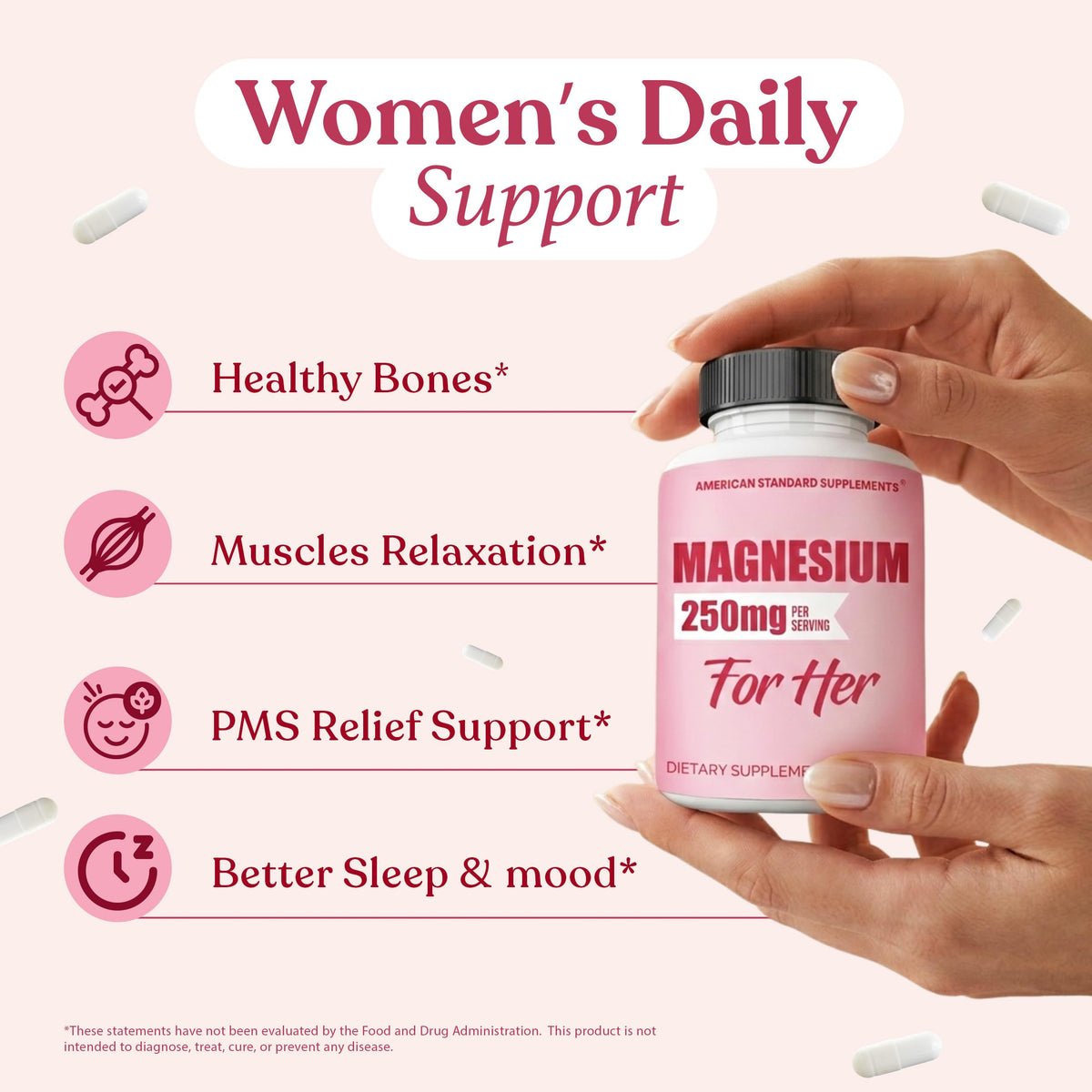 Flacon de 90 capsules de Magnésium Glycinate American Standard Supplements