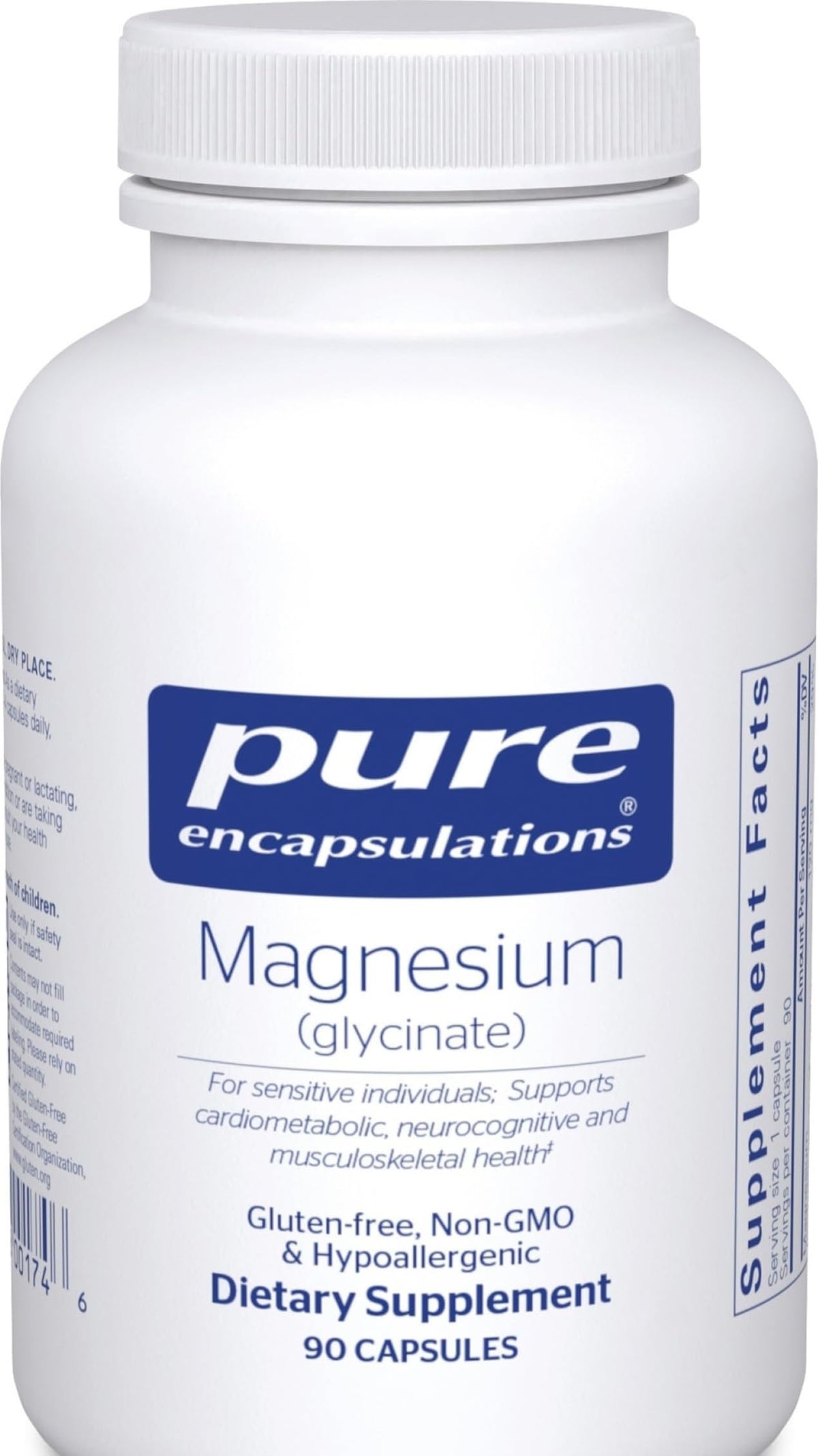 Flacon de 90 capsules de magnésium glycinate Pure Encapsulations