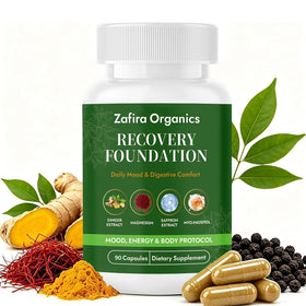 Flacon de 90 capsules de Safran Zafira Organics, vue de face