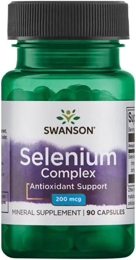 Flacon de 90 capsules de sélénium Swanson vue de face