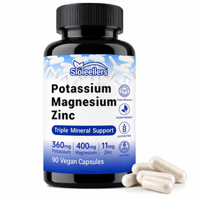 Flacon de 90 capsules de Sloleellers Potassium Magnésium Zinc