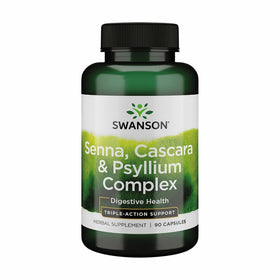 Flacon de 90 capsules de Swanson Complex Psyllium Cascara vue de face