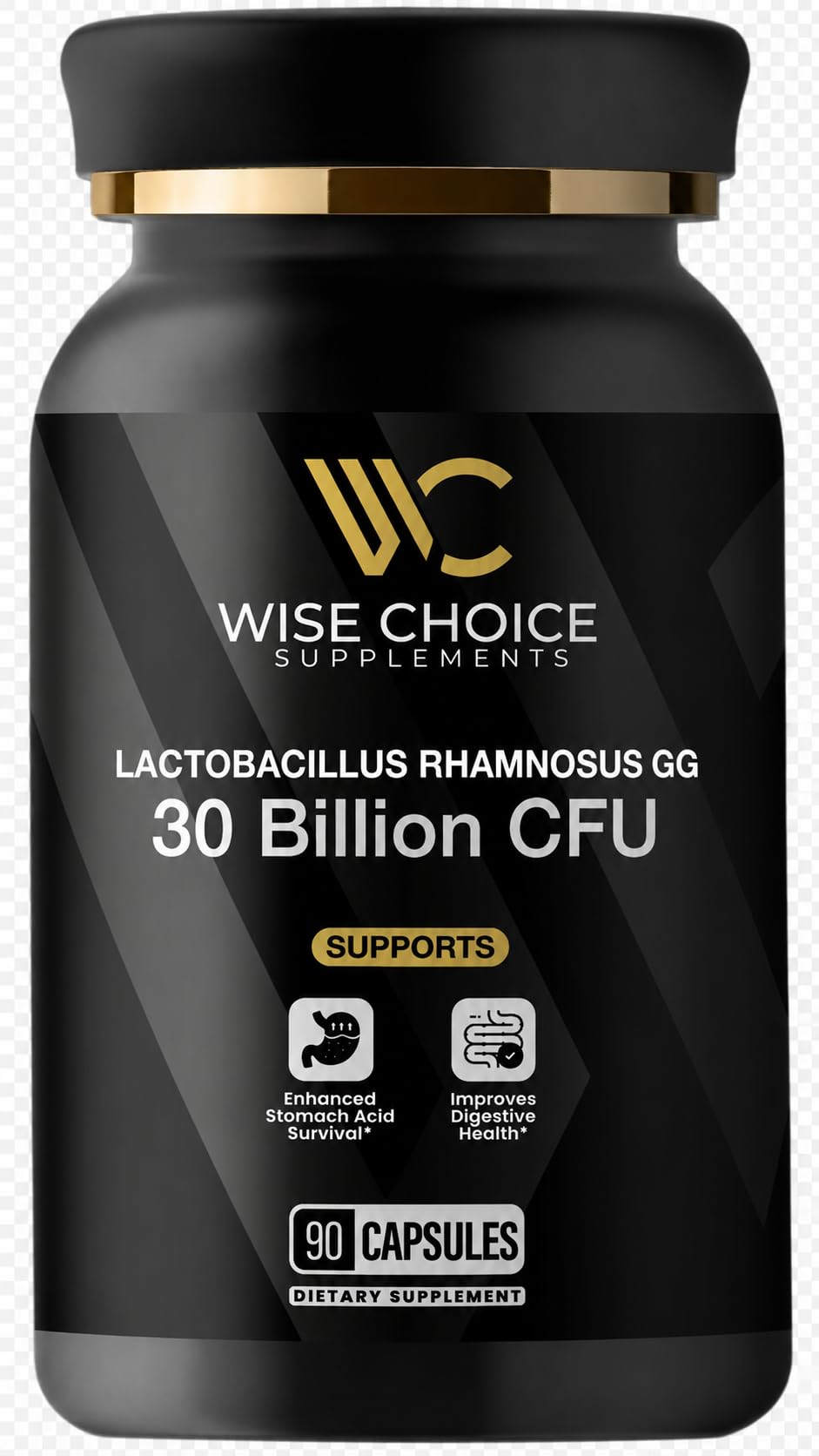 Flacon de 90 capsules de WISE CHOICE SUPPLEMENTS Lactobacillus Rhamnosus GG