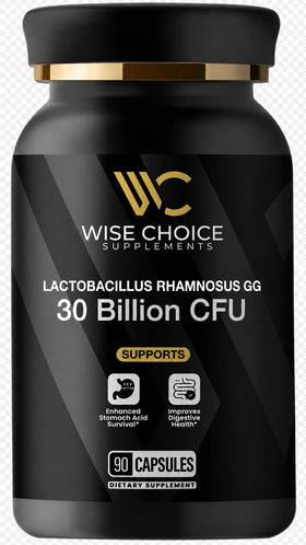 Flacon de 90 capsules de WISE CHOICE SUPPLEMENTS Lactobacillus Rhamnosus GG
