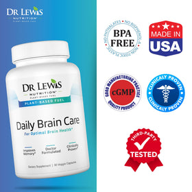 Flacon de 90 capsules Dr Lewis Nutrition, étiquette visible