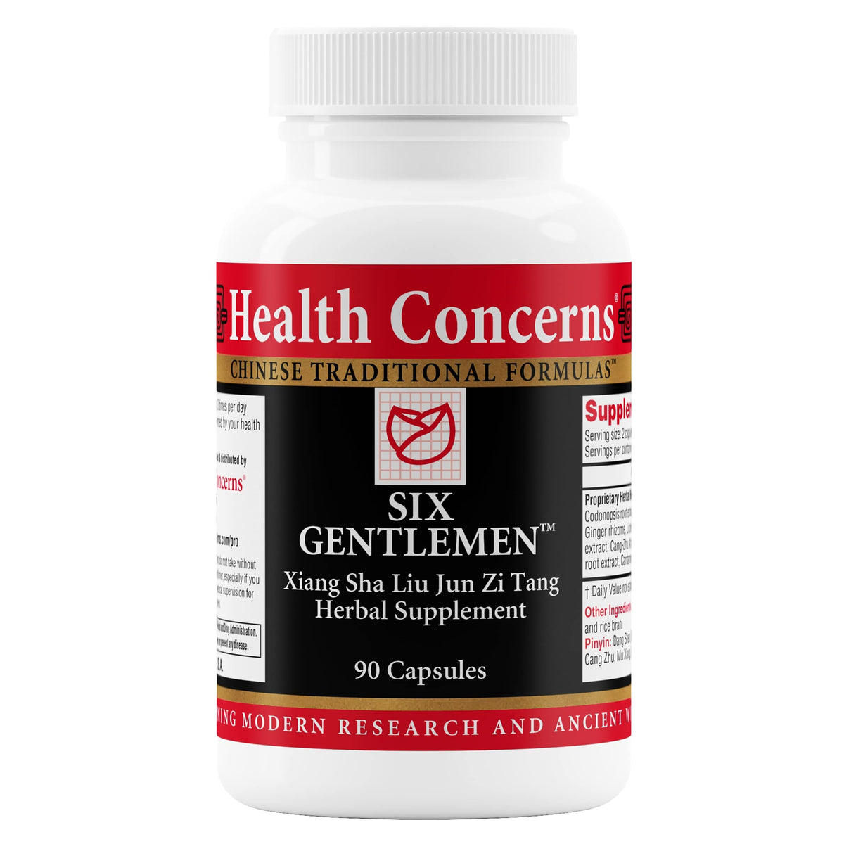 Flacon de 90 capsules Health Concerns Six Gentlemen vue de face