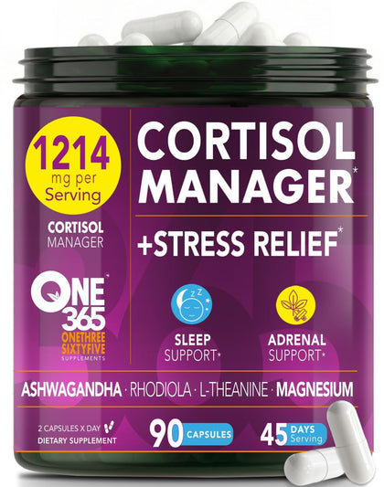 Flacon de 90 capsules ONE 365 Complément Alimentaire Ashwagandha