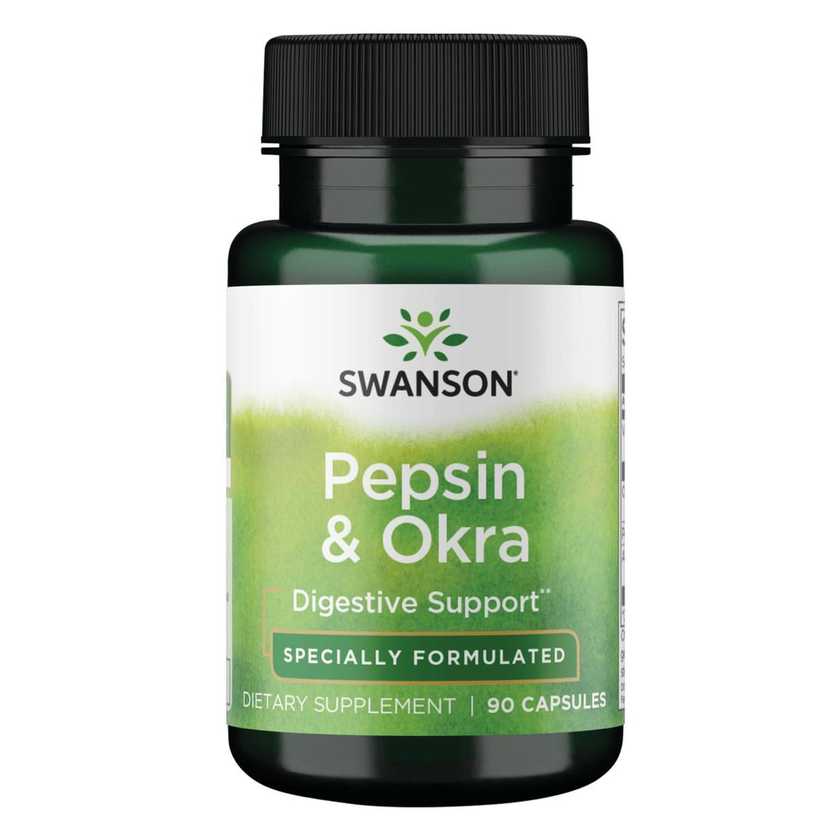 Flacon de 90 capsules Swanson Okra Pepsin vue de face