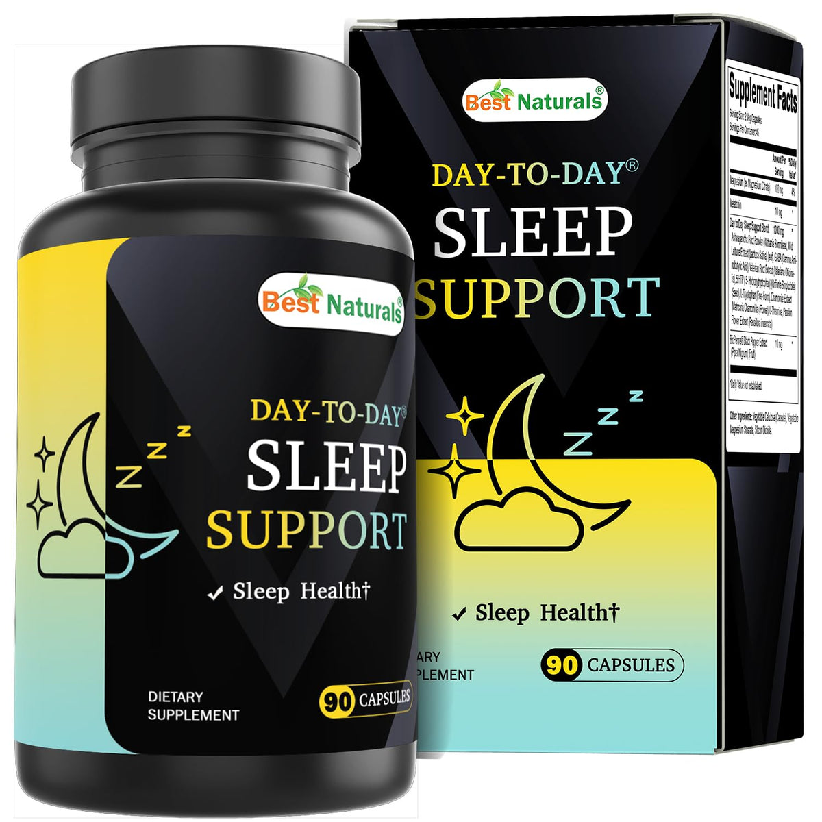 Flacon de 90 capsules végétales Best Naturals Complément Alimentaire Sommeil