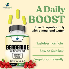 Flacon de 90 capsules végétales de berbérine American Standard Supplements