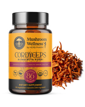 Flacon de 90 capsules végétales Herb Pharm Cordyceps Blend avec Reishi
