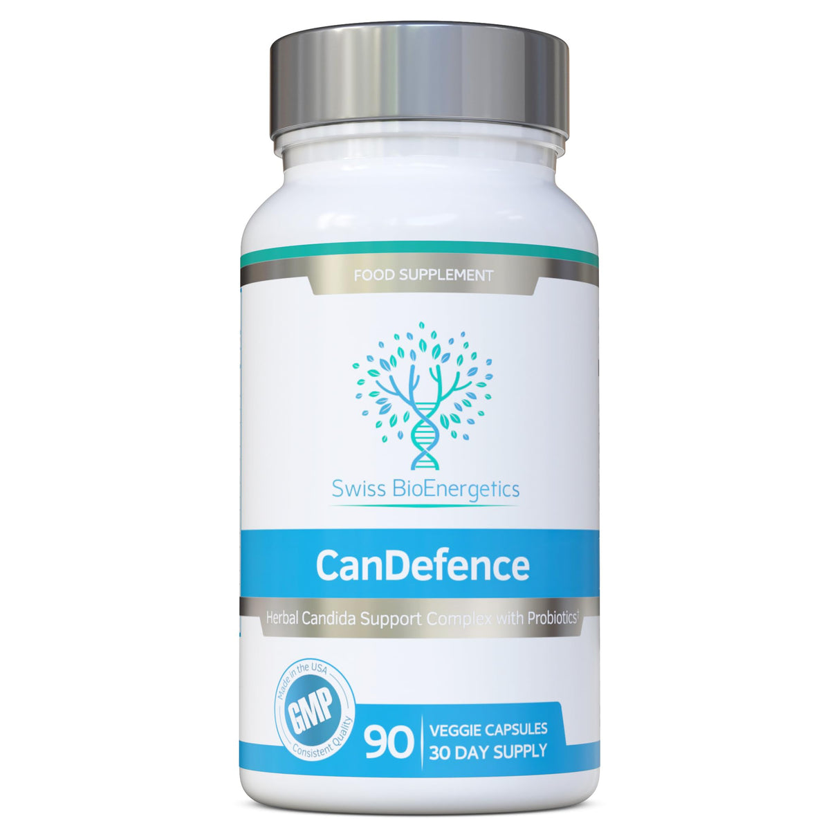 Flacon de 90 capsules végétariennes CanDefence de swiss bioenergetics