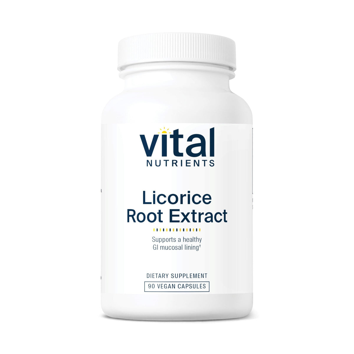 Flacon de 90 capsules végétariennes d'extrait de racine de réglisse Vital Nutrients