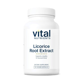 Flacon de 90 capsules végétariennes d'extrait de racine de réglisse Vital Nutrients