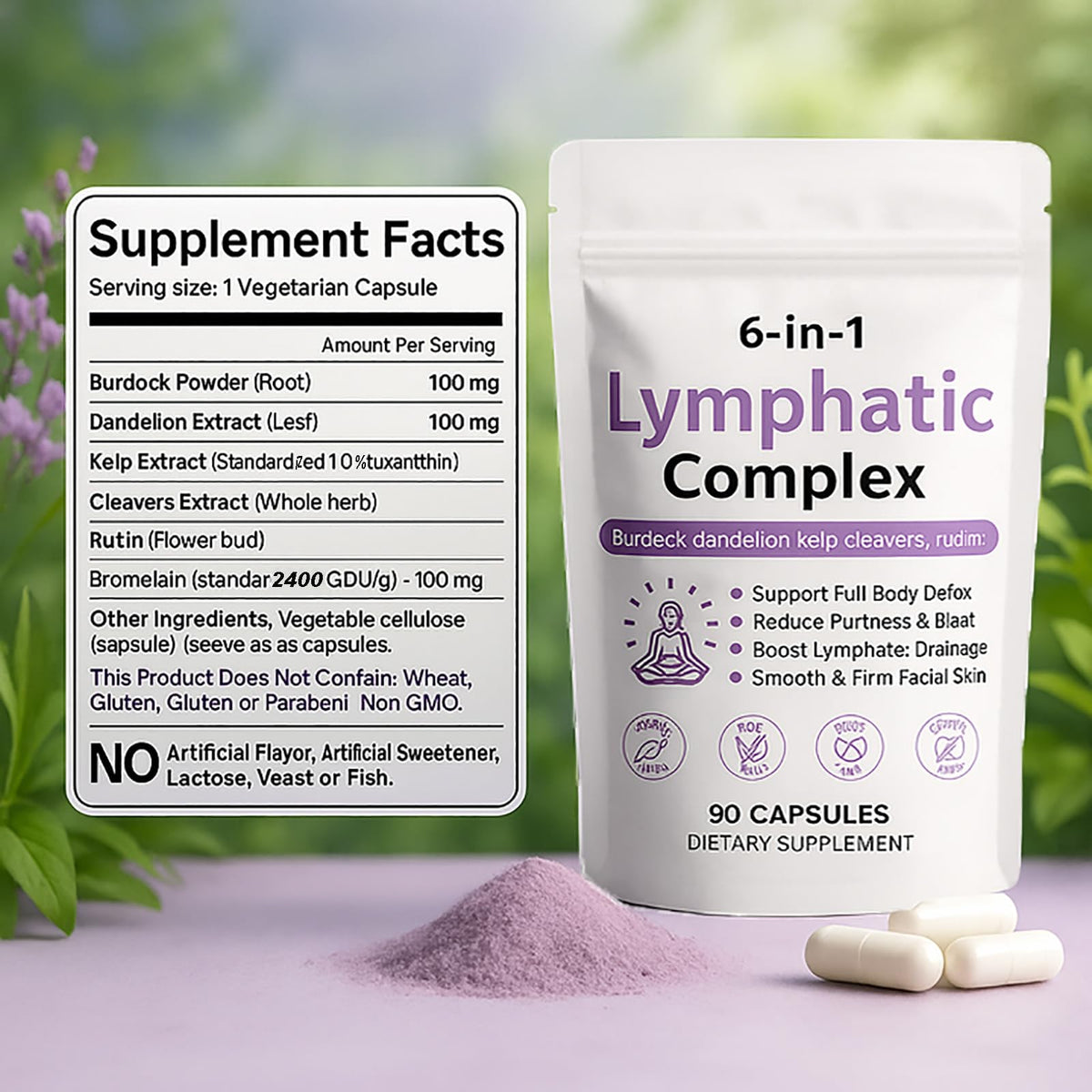 Flacon de 90 capsules WXDOAU Complexe Lymphatique